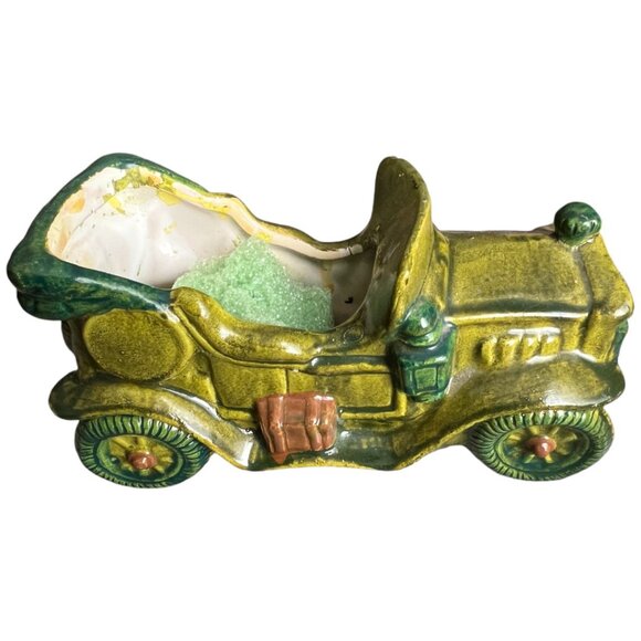 Vtg 1970s RUBENS ORIGINALS Antique Car PLANTER Hand-Painted Taiwan 7" L X 3" W - Picture 11 of 14